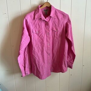 Western Pink Workwear Shirt Pearl Snaps